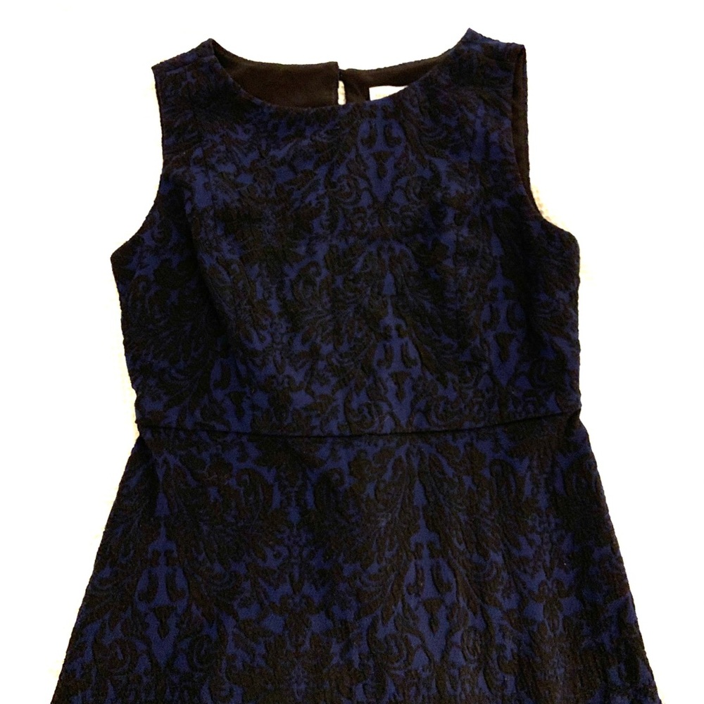 Black and Navy Jacquard Dress